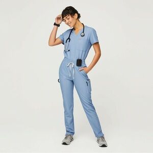 Figs Heather Indigo Scrub Bottoms - Tall